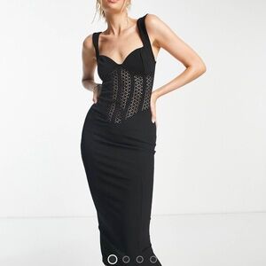 ASOS Tall lace insert corset midi dress